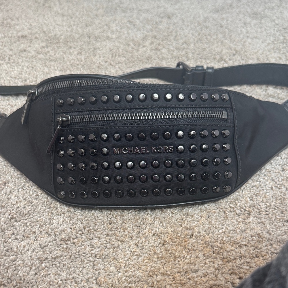 Michael Kors Black Studded Waist Bag